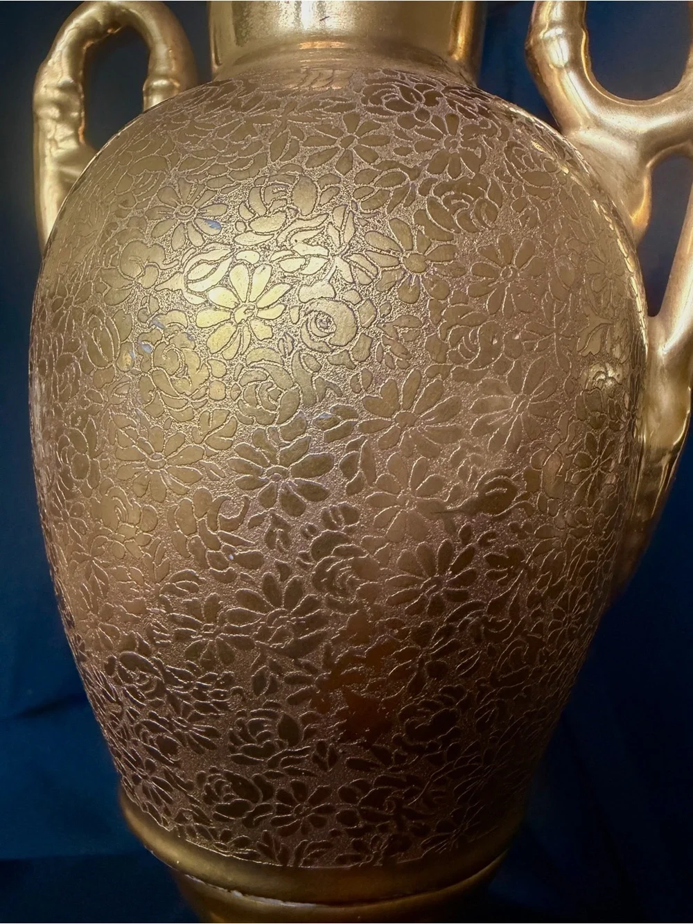Antique Limoges France 10” Hand-Painted Rose Vase – Heavy Gold Gilt, Artist Sign